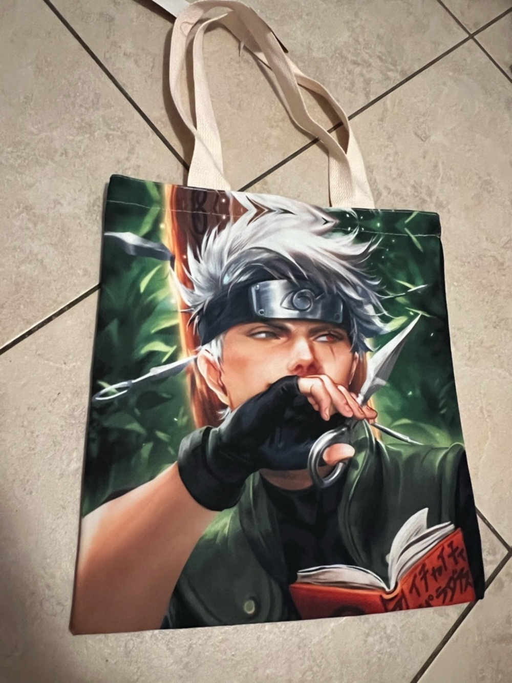 SAKIMICHAN Naruto Kakashi + Itachi double sized Print Canvas Tote Bag